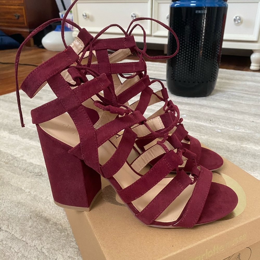 Burgundy Strappy Heels